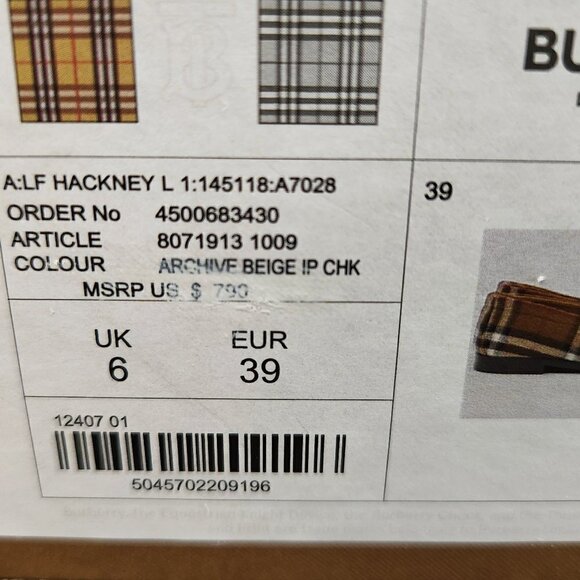 Burberry NWT Hackney Check Penny Loafers, Authentic - Picture 11 of 11